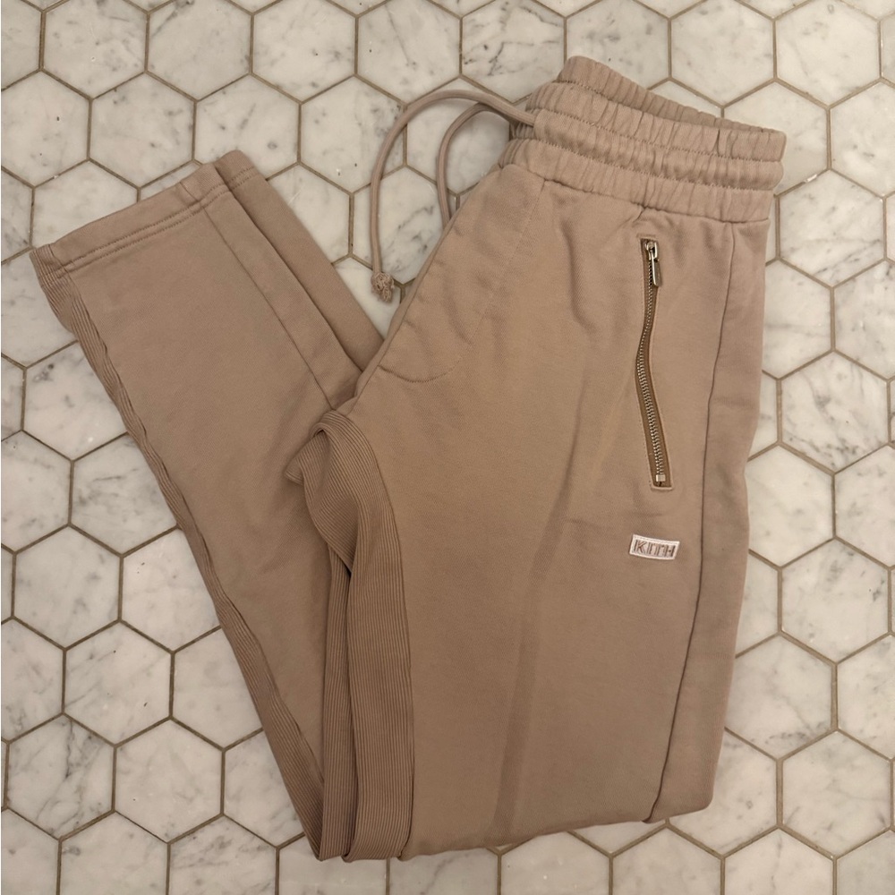 Kith Beige Sweatpants with Zipper Detail